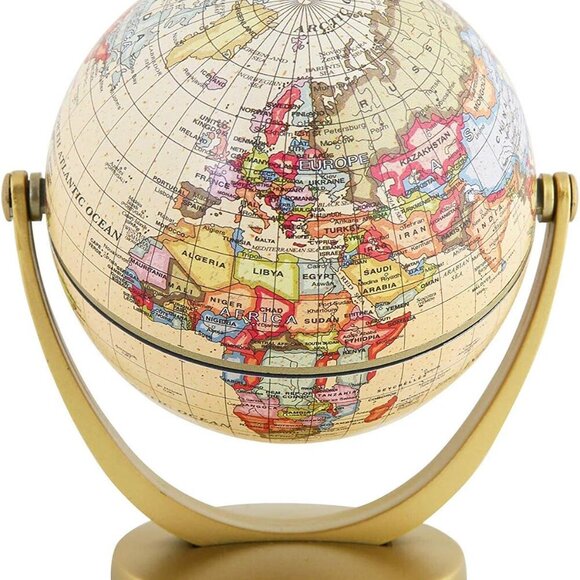 Mini Antique Globe 4-inch / 10 cm - Swivels in All Directions Educational, Decor - Picture 6 of 9